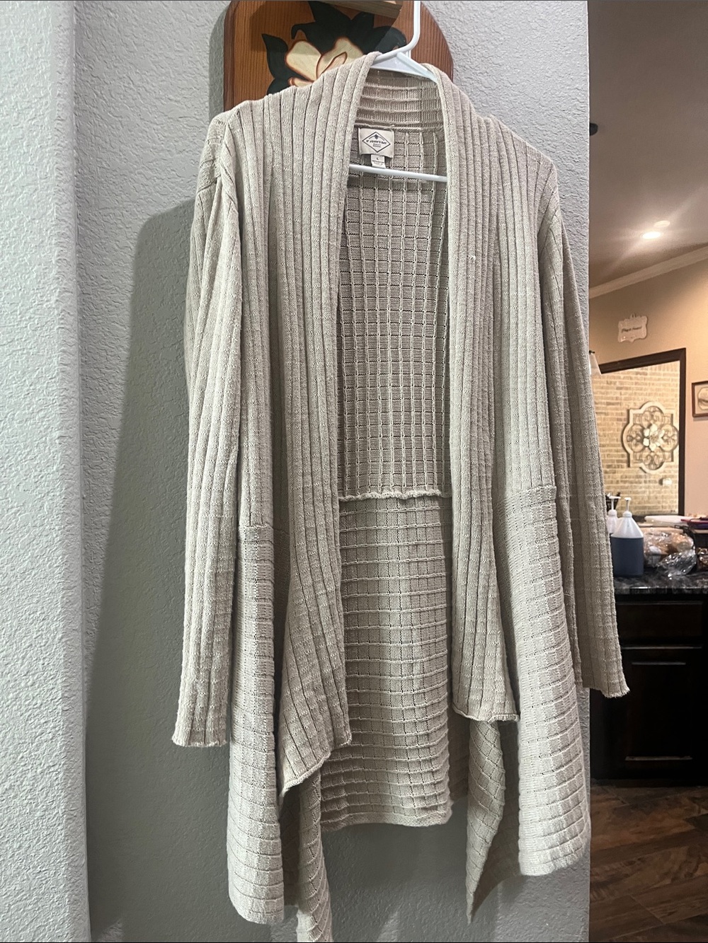 St. John's Bay Open-Front Ribbed Cardigan - Cream